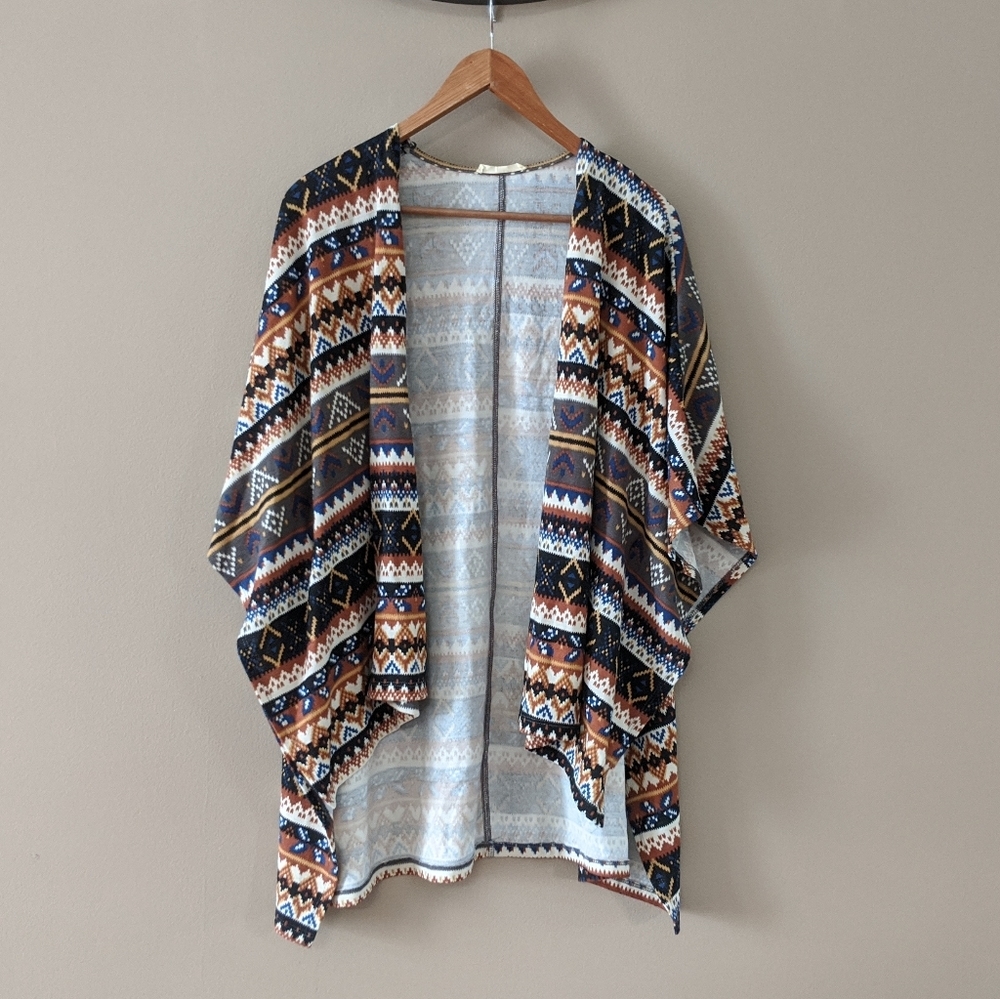 Lush women's tribal southwestern poncho cardigan